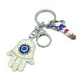 thumbnail image 1 of Fatima Charm Hamsa Hand Evil Eye Keychain Lucky Protection Kabbalah Key Holder, 1 of 5