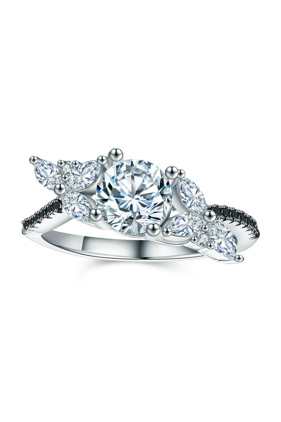 Fatima Engagement Ring Sterling Silver Black Cz Womens Ginger Lyne Collection