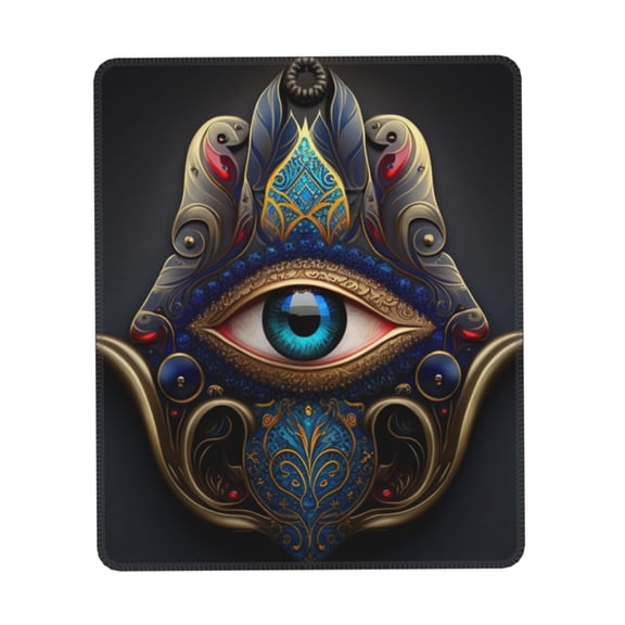 Fatima Hamsa Hand Evil Eye Ornaments Gaming Mouse Pad 10 x 12 inch Rectangle Computer Mousepad Mat Non-Slip Rubber Base for Office Laptop PC
