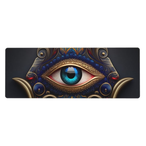 Fatima Hamsa Hand Evil Eye Ornaments Mouse Pad Extended Large Gaming Mousepad Non-Slip Rubber Big Keyboard Desk Mat 31.5 X 11.8 Inch