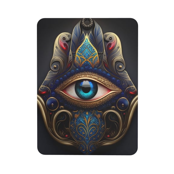 Fatima Hamsa Hand Evil Eye Ornaments Rectangular Refrigerator Magnet, Soft Magnetic Fridge Magnet for Home, Office, Locker Decor