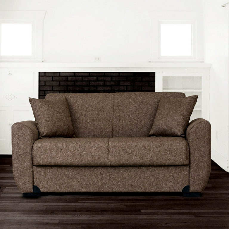 Fatima Light Brown Fabric Loveseat