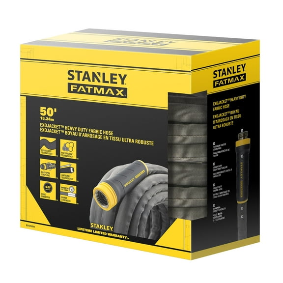 Stanley Fatmax Fabric Hose with Swivel Coupling - Heavy Duty - 50 ft. x 5/8 in.