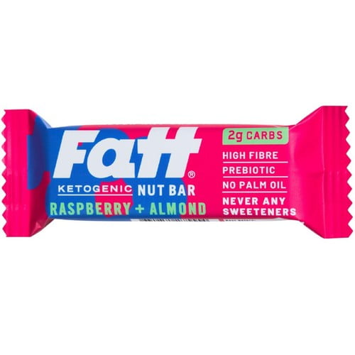 Fatt Raspberry & Almond Ketogenic Nut Bar 30g, British Import (Pack of 3)