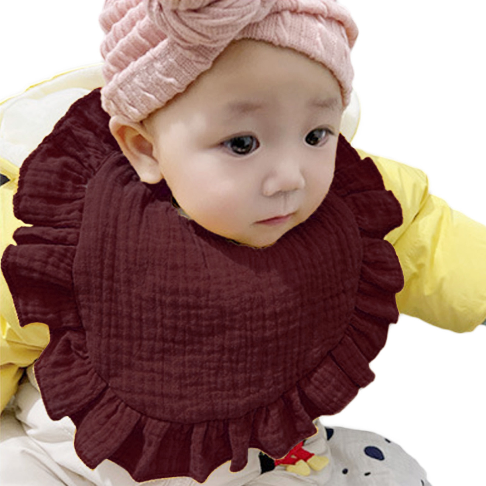 Fattazi Babys Boys Girls Towel Ruffle Cotton Lace Cute Bag Bibs Burp