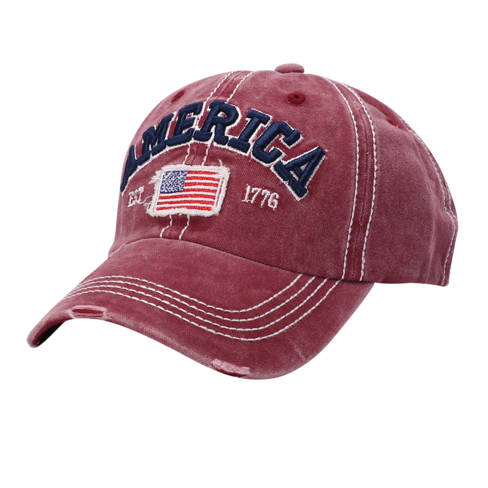 Fattazi Men's And Women's Baseball Caps With American Flag Washed And ...