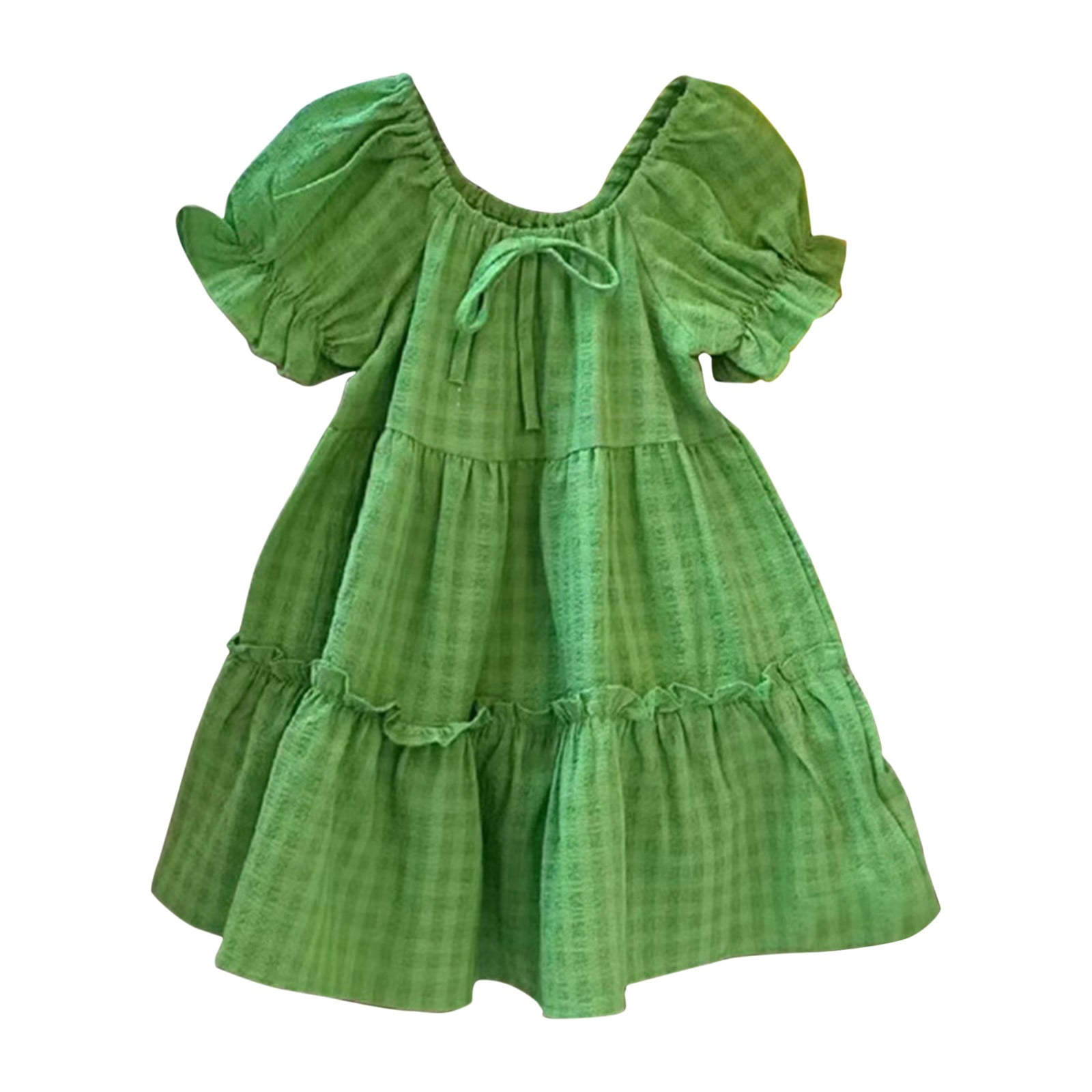Fattazi Summer Fashion Girls Dress Fan Small Fresh Green Checkered fattazi-summer-fashion-girls-dress-fan-small-fresh-green-checkered