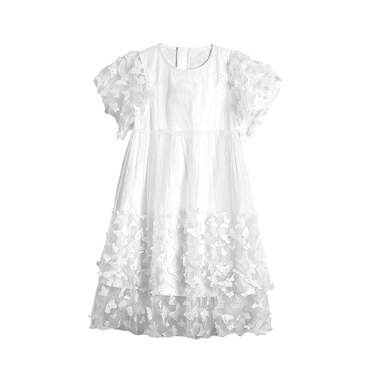 Fattazi Toddler Baby Girl Short Sleeveless Butterfly Dress Fairy Tulle