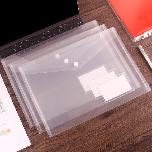 Fatty Farmer plastic folder, 10 plastic folders, A4 sized plastic envelopes with snap fasteners, transparent office file bag, labeled white