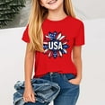 thumbnail image 1 of Fatuov American Flag Shirt for Girls Summer Fourth of July Round Neck Independence Day Patriotic Holiday T-Shirt for Kids Boys Short Sleeve Clothes 2-12 Years, 1 of 4