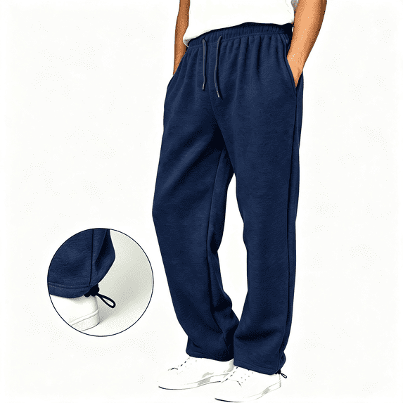Fatuov Boys Baggy Sweatpants with Pockets, Fleece Winter Warm Casual Pants Fall Fashion Drawstring, Elastic Waist Loose Joggers Pants Size 7-8 Years