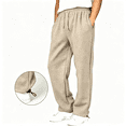 thumbnail image 1 of Fatuov Boys Baggy Sweatpants with Pockets, Fleece Winter Warm Casual Pants Fall Fashion Drawstring, Elastic Waist Loose Joggers Pants Size 7-8 Years, 1 of 5