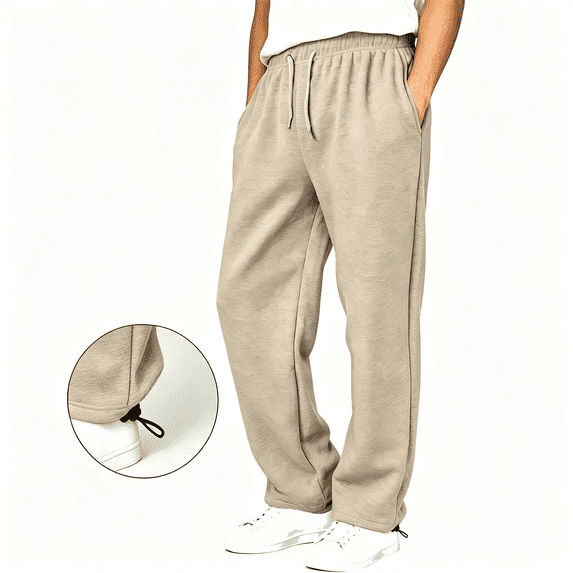 Fatuov Boys Baggy Sweatpants with Pockets, Fleece Winter Warm Casual Pants Fall Fashion Drawstring, Elastic Waist Loose Joggers Pants Size 7-8 Years