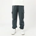 thumbnail image 1 of Fatuov Boys Cotton Sweatpants with Pocket Comfortable Kids Loose Fit Long Trousers for Cold Weather Solid Color Trendy Sweatpants Size 5T, Dark Gray, 1 of 5