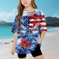 thumbnail image 1 of Fatuov Boys Patriotic T-Shirt 4th of July Independence Day Comfy Top for Kids Girls Short Sleeve Summer USA Flag Print Round Neck Top 3-15 Years, 1 of 4