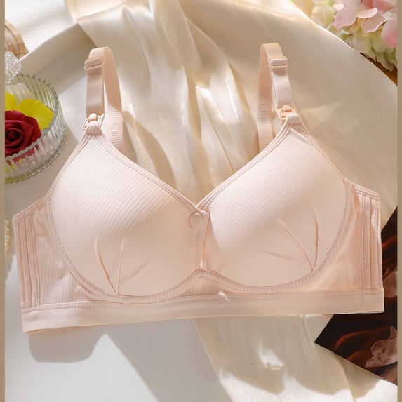 Fatuov Bra for Women No Underwire Lightweight Front Closure Bra for Casual Push Up Full Coverage Light Support Breathable Bra, One-Handed Use, Underwear 34A
