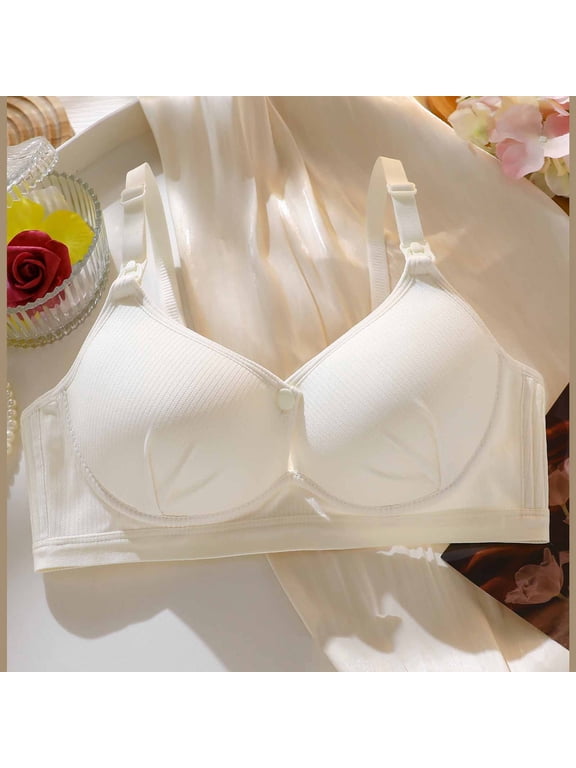 Bra for Women No Underwire Lightweight Front Closure Bra for Casual Push Up Full Coverage Light Support Breathable Bra, One-Handed Use, Underwear 42A