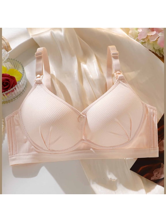 Bra for Women No Underwire Lightweight Front Closure Bra for Casual Push Up Full Coverage Light Support Breathable Bra, One-Handed Use, Underwear 42A
