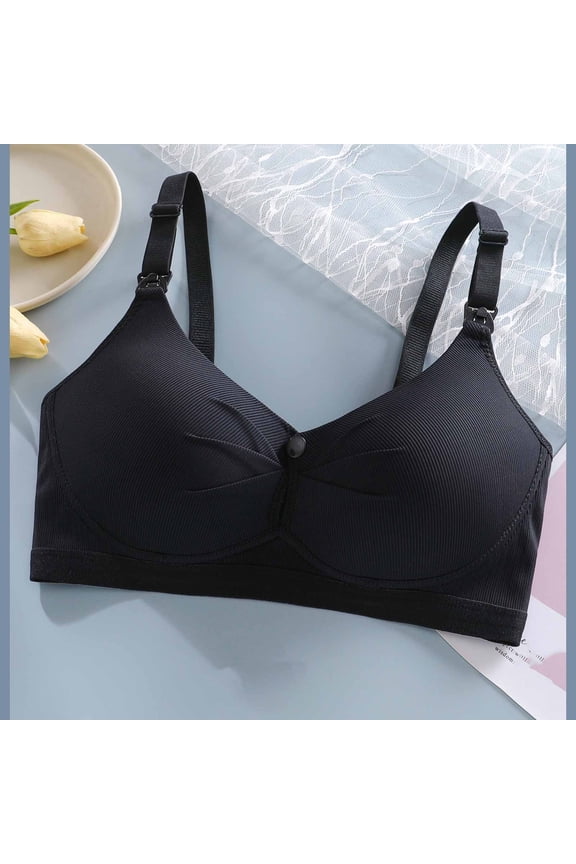 Bra for Women Wireless Full Coverage Light Support Comfortable Front Closure Bra for Casual Push Up Breathable Bra, Convenient Fastening, Underwear 34A