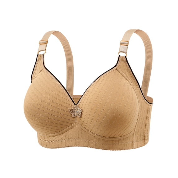 Fatuov Wireless Bras for Women Plus Size Solid Color Seamless Underwear Bra for Everyday, Sleep, Soft Push-Up Bras