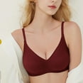 thumbnail image 1 of Fatuov Bras for Women Wireless Push-Up T-Shirt Bralette Solid Color Seamless Underwear for Home Soft Bras 34A, Red, 1 of 5