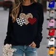 thumbnail image 1 of Yotami Valentine's Day Shirts for Women Plus Size Cute Heart Print Tops Long Sleeve Crewneck Loose Fit Blouses Black - Valentine's Day Gifts for Her, 1 of 3