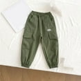 thumbnail image 1 of Fatuov Everyday Boys Cargo Pants with Pocket Cotton Cozy Girls Loose Long Pants for Play Solid Color Trendy Casual Loungewear Size 2T, Green, 1 of 3
