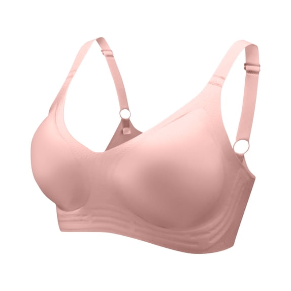Fatuov Everyday Bra for Women Wireless Breathable Fabric Full Coverage Push Up Comfort Bra Solid Color Bralette 38A