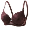thumbnail image 1 of Fatuov Full Coverage Wire Bras for Women Supportive Solid Color Soft Everyday Bra for Running, Push Up Lightly Lined Bra 48B, Coffee, 1 of 5