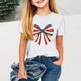 thumbnail image 1 of Fatuov Independence Day T-Shirt for Girls Short Sleeve Summer Comfortable Graphic Tee for Children American Flag Print 4th of July Round Neck Patriotic Tshirt 2-12 Years, 1 of 4