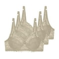 thumbnail image 1 of Fatuov Lace Underwire Bras for Women Solid Color Full Coverage Soft Everyday Bra for Party, Push Up Supportive Lightly Lined Bra 3-Pack, 40B, Khaki, 1 of 4