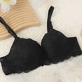 thumbnail image 1 of Fatuov Lace Underwire Bras for Women Supportive Solid Color Full Coverage Comfort Bra for Vacation, Push Up Lightly Lined Bra 36B, Black, 1 of 5