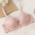 thumbnail image 1 of Fatuov Lace Underwire Bras for Women Supportive Solid Color Full Coverage Comfort Bra for Vacation, Push Up Lightly Lined Bra 36B, Pink, 1 of 5