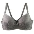 thumbnail image 1 of Fatuov Lace Wire Bras for Women Solid Color Push Up Soft Everyday Bra for Vacation, Supportive Full Coverage Lightly Lined Bra 40C, Dark Gray, 1 of 4