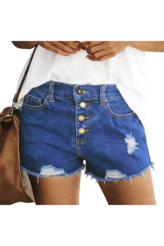 Micro Denim Shorts for Women Summer Ripped Denim Shorts High Waisted Holiday Shorts Size 0