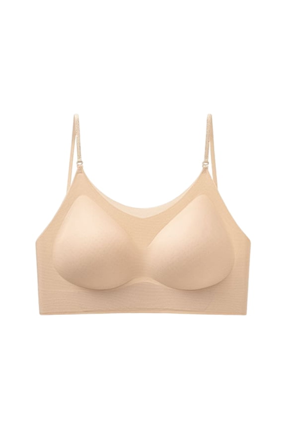 No Underwire Bra for Women Full Coverage Solid Color Push Up Bra Breathable Fabric All-Day Wear Bralette 34B