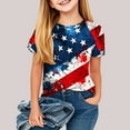 thumbnail image 1 of Fatuov Patriotic 4th of July T-Shirt for Kids Round Neck Summer Comfy Graphic Tee for Girls Boys USA Flag Print Short Sleeve Independence Day Clothes 4-14 Years, 1 of 4