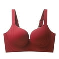 thumbnail image 1 of Fatuov Plus Size Bras for Women Push-Up Solid Color Underwear for Home Soft Bras 38C, Red, 1 of 2