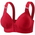 thumbnail image 1 of Fatuov Push Up Bras for Women Front Closure Adjustable Straps Full Coverage Seamless Soft Lace Bras for Office Wear Wireless Underwear 34B, Coffee, 1 of 2