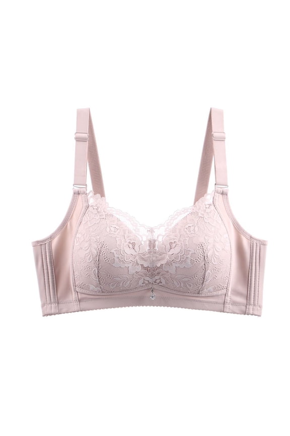 Push Up Bras for Women Wireless Soft Lace Bras for Everyday Adjustable Straps Full Coverage Underwear 32A, Beige