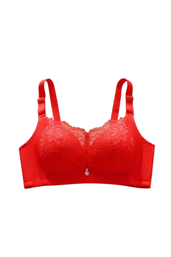 Push Up Bras for Women Wireless Soft Lace Bras for Everyday Adjustable Straps Full Coverage Underwear 32B, Black