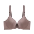 thumbnail image 1 of Fatuov Push Up Wire Bras for Women Solid Color Breathable Everyday Bra for Travel, Supportive Full Coverage Lightly Lined Bra 44D, Army Green, 1 of 2