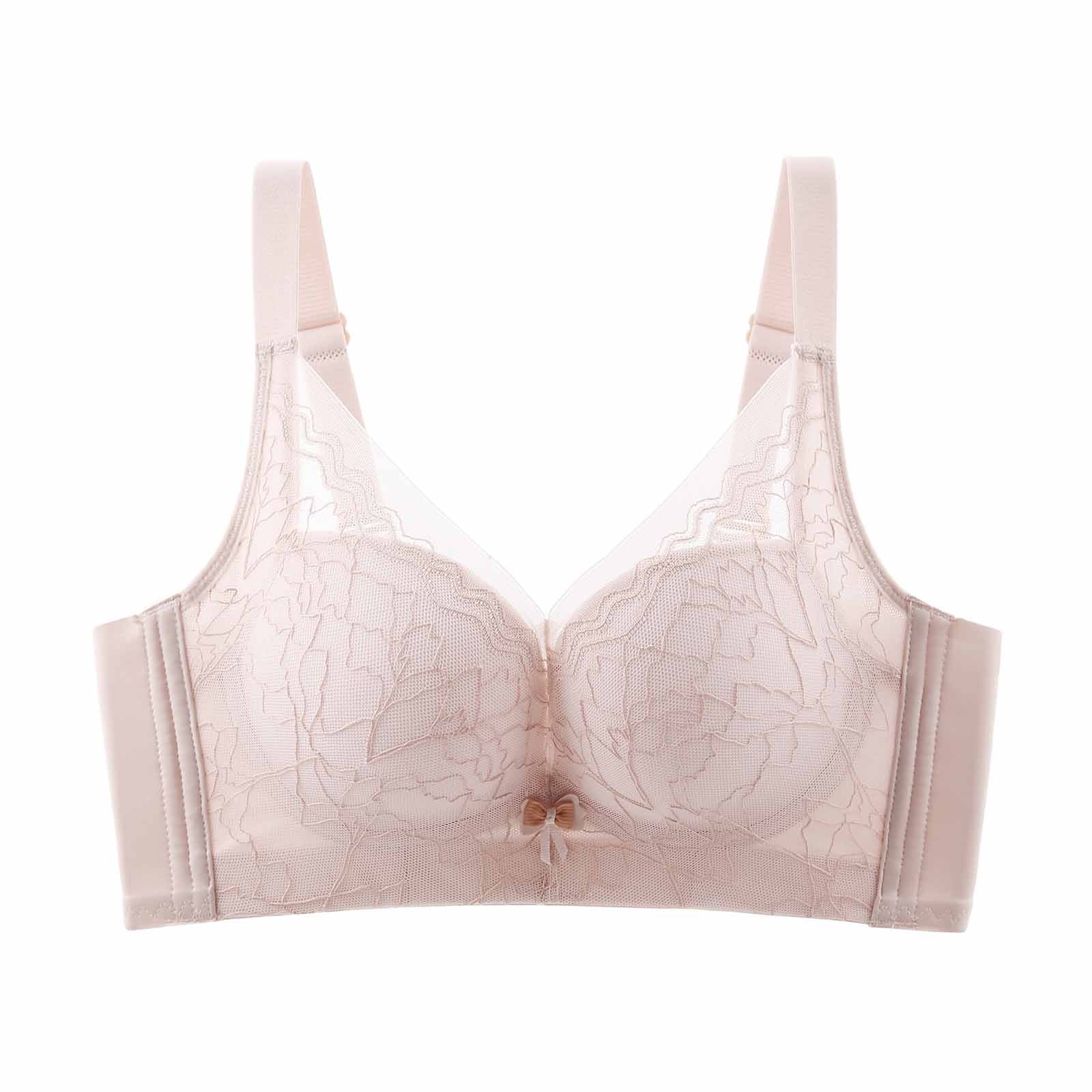 Fatuov Sexy Bra for Women Lace Hollow Out No Rims Comfortable Pink Bra