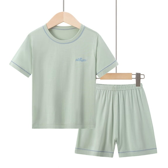 Fatuov Short Sleeve T-shirt and Shorts Set for Big Girls Soft Top Set for Outdoor Summer Cute Print 2-Piece Clothes 12 Years, Green