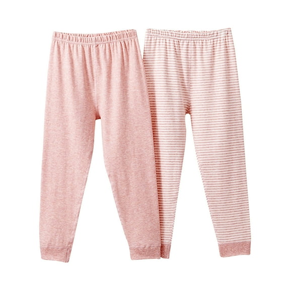 Fatuov Soft Thermal Pants for Boys Comfortable Girls Relaxed Fit Long Pants for Play Cotton Joggers Size 4T-5T, 2-Pack, Pink