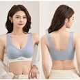 thumbnail image 1 of Fatuov T-Shirt Bras for Women Push-Up Solid Color Seamless Underwear for School Support Bras 40A, Blue, 1 of 4