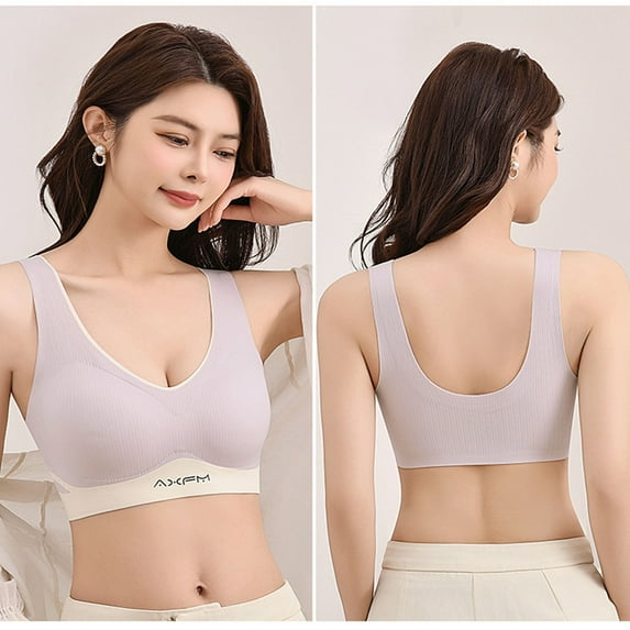 Fatuov T-Shirt Bras for Women Push-Up Solid Color Seamless Underwear for School Support Bras 40A, Pink