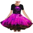 thumbnail image 1 of Fatuov Kids Toddler Girls Summer Dress, Short Sleeve A-Line Flowy Midi Dresses Fashion Cute Print Crew Neck Dance Dress Hot Pink Size 4T, 1 of 4