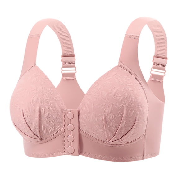 Fatuov No Underwire Bra for Women Push Up Full Coverage Comfortable Front Closure Bra for Casual Breathable Light Support Bra, Daily Wear, Underwear 40A