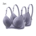thumbnail image 1 of Fatuov Push Up Bras for Women Plus Size Bras for Everyday Comfort Underwire Lace Underwear, 2-Pack, 1 of 3